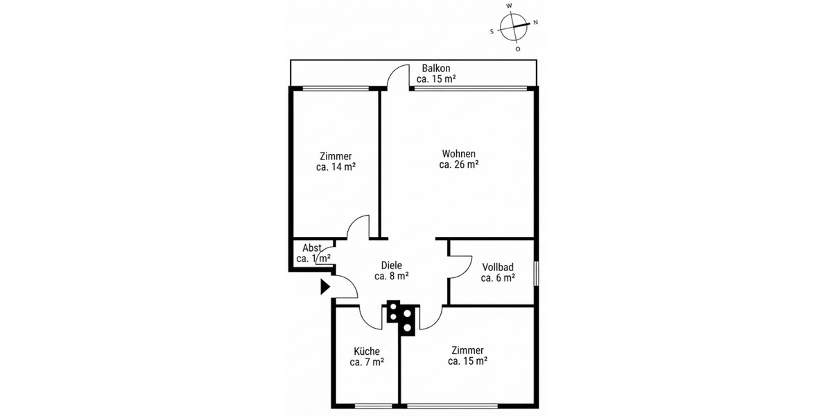 Etagenwohnung Hamburg Iserbrook - 3 Zimmer, 84 m&sup2;, 470.000&euro; | Angebot:25913962