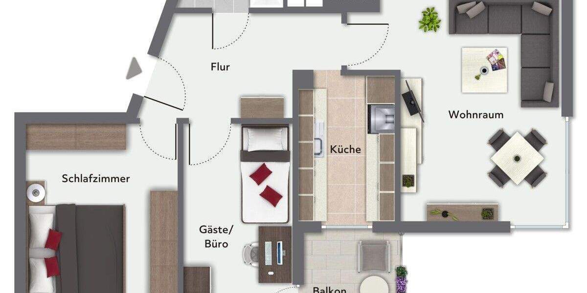 Etagenwohnung Hamburg Winterhude - 3 Zimmer, 59 m&sup2;, 469.000&euro; | Angebot:25700542