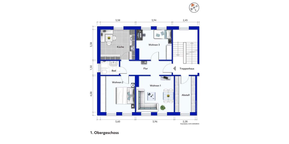 Etagenwohnung Hamburg Bergedorf - 3 Zimmer, 66 m&sup2;, 229.000&euro; | Angebot:25686425