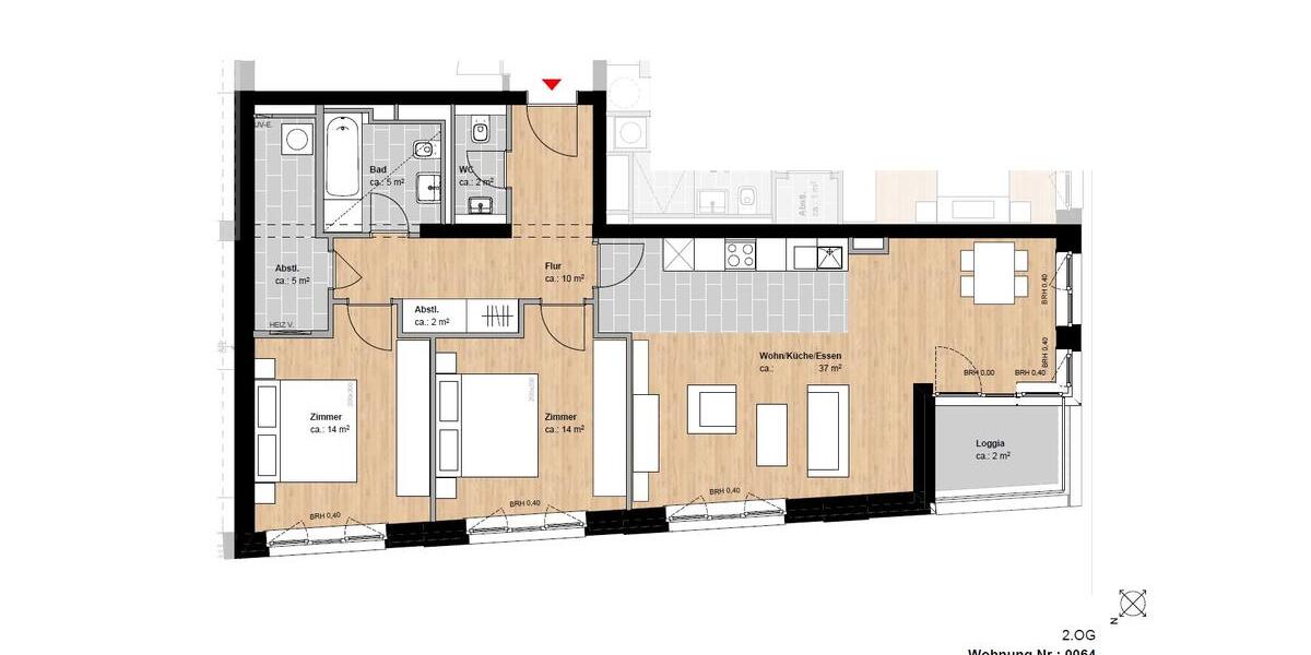 Etagenwohnung Hamburg Hamburg-Mitte - 3 Zimmer, 90 m&sup2;, 1.733&euro; | Angebot:25783023