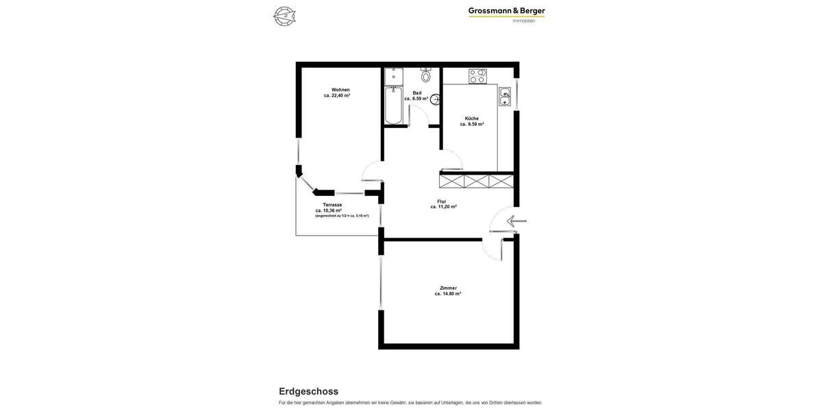 Etagenwohnung Hamburg Lokstedt - 2 Zimmer, 69 m&sup2;, 349.000&euro; | Angebot:25726561
