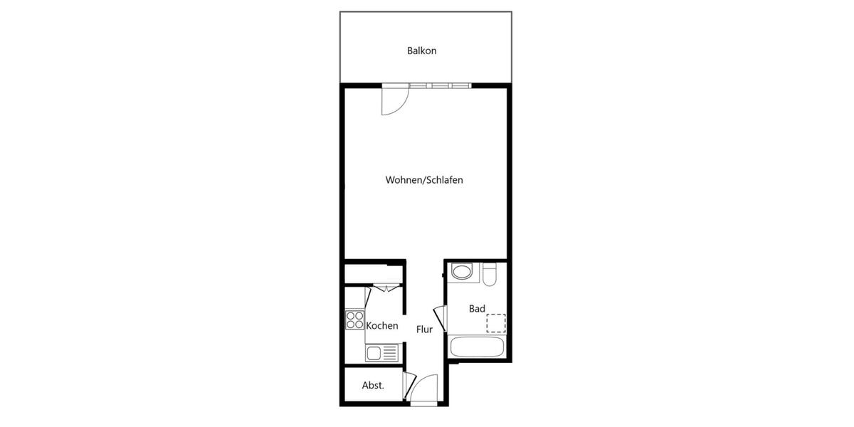 Etagenwohnung Schenefeld - 1 Zimmer, 37 m&sup2;, 1.200&euro; | Angebot:25966545