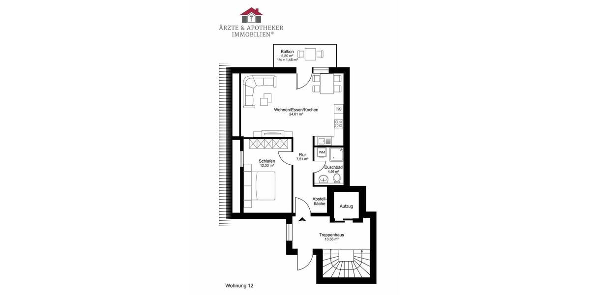 Etagenwohnung Leezen - 2 Zimmer, 50 m&sup2;, 259.000&euro; | Angebot:25737760