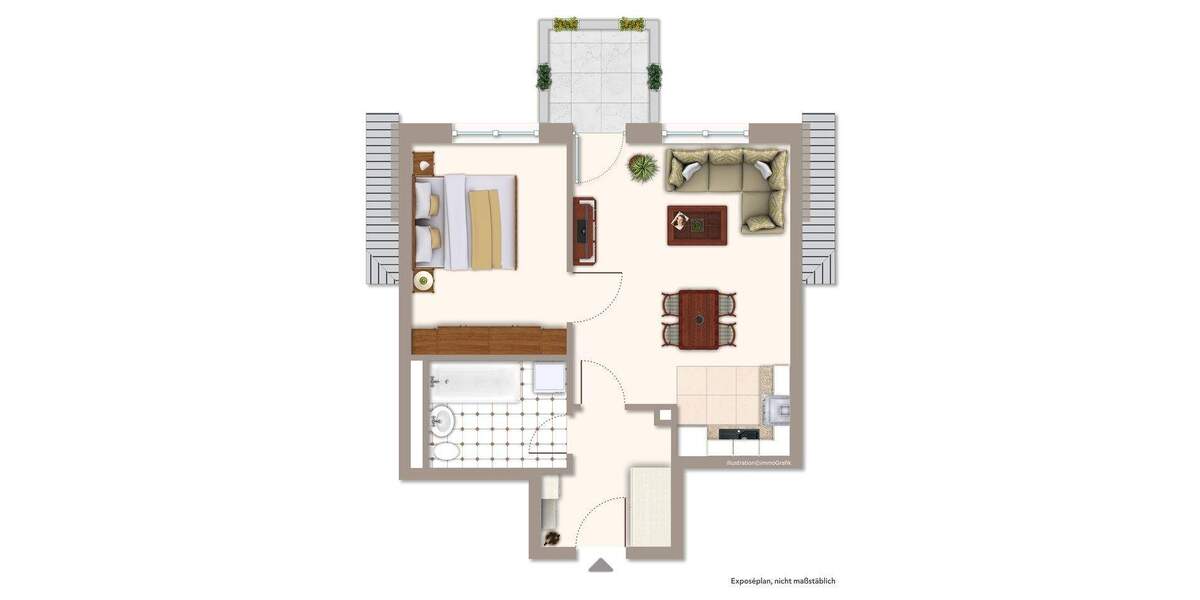Etagenwohnung Norderstedt Friedrichsgabe - 2 Zimmer, 45 m&sup2;, 225.000&euro; | Angebot:25746129