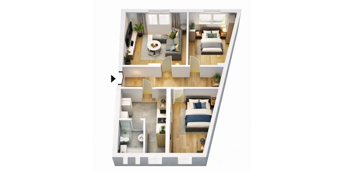 Etagenwohnung Hamburg Wilstorf - 3 Zimmer, 56 m&sup2;, 269.000&euro; | Angebot:25666165