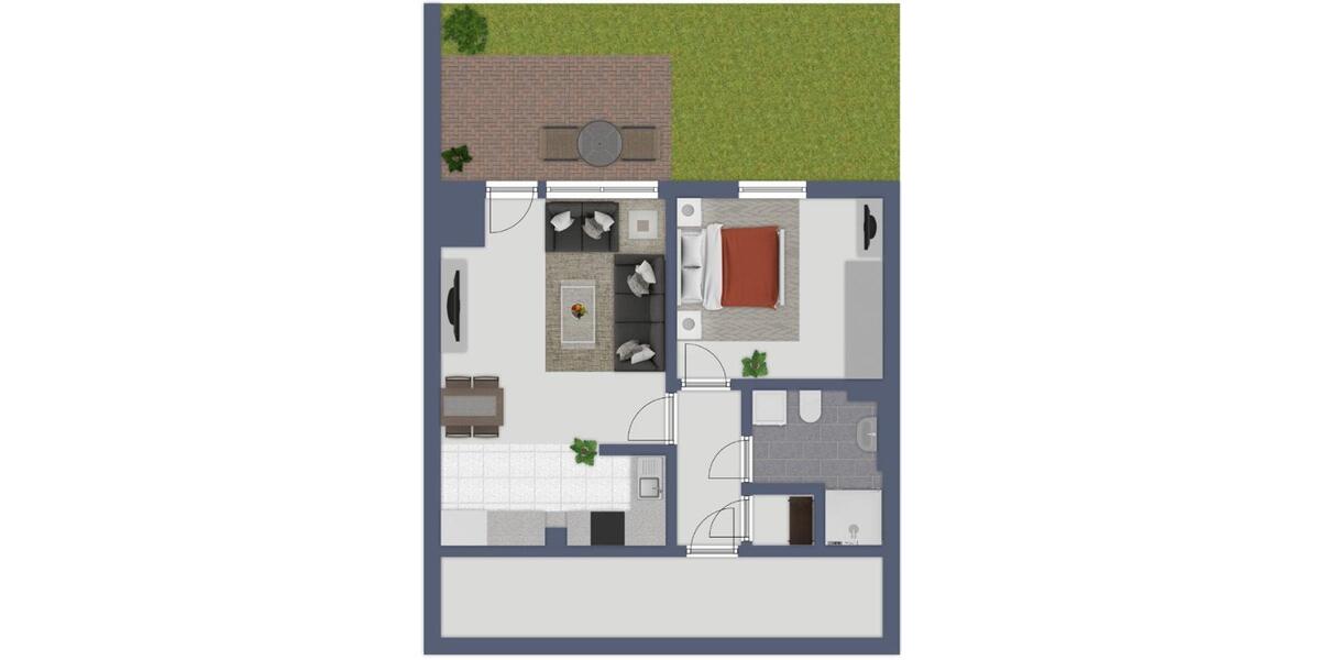 Terrassenwohnung Ammersbek - 2 Zimmer, 50 m&sup2;, 245.000&euro; | Angebot:26040672