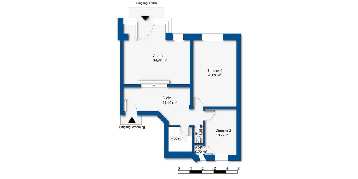 Gewerbeobjekt Hamburg Winterhude - 3 Zimmer, 79 m&sup2;, 770.000&euro; | Angebot:25749049