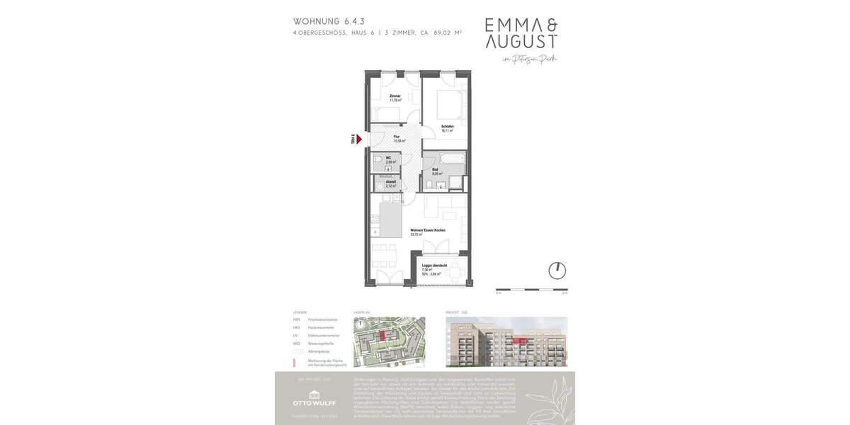 Etagenwohnung Hamburg / Groß Borstel Groß Borstel - 3 Zimmer, 89 m&sup2;, 699.000&euro; | Angebot:25768730