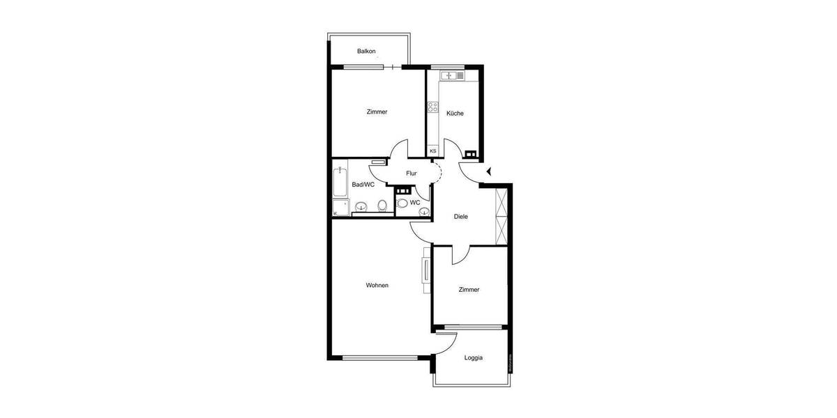 Etagenwohnung Hamburg Poppenbüttel - 3 Zimmer, 83 m&sup2;, 369.000&euro; | Angebot:25701330