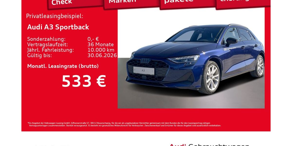 Audi A3 3.996 km 38.477 &euro; Hamburg 22529