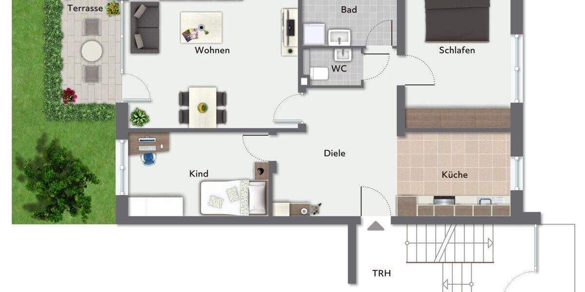Terrassenwohnung Hamburg Rahlstedt - 3 Zimmer, 78 m&sup2;, 398.000&euro; | Angebot:25865178