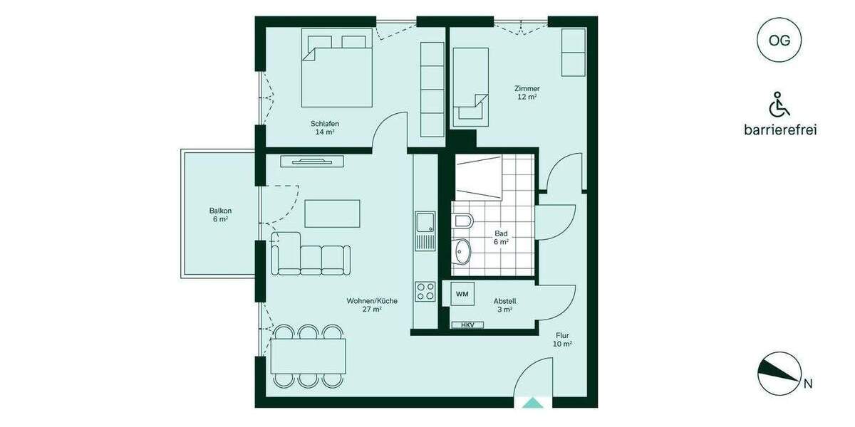 Etagenwohnung Hasloh - 3 Zimmer, 74 m&sup2;, 439.900&euro; | Angebot:25938549