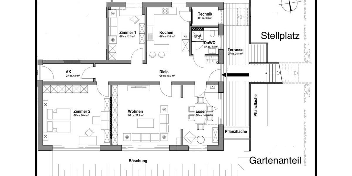 Terrassenwohnung Hamburg Altona - 4 Zimmer, 129 m&sup2;, 2.150&euro; | Angebot:25842906