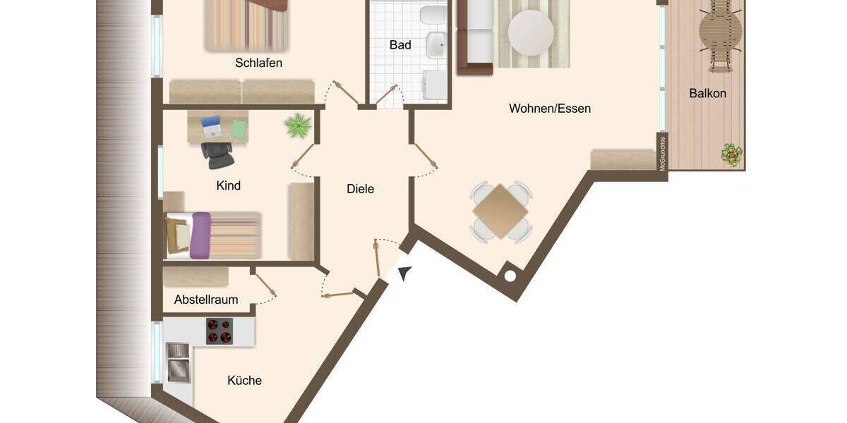 Etagenwohnung Norderstedt Harksheide - 3 Zimmer, 86 m&sup2;, 319.000&euro; | Angebot:25682018
