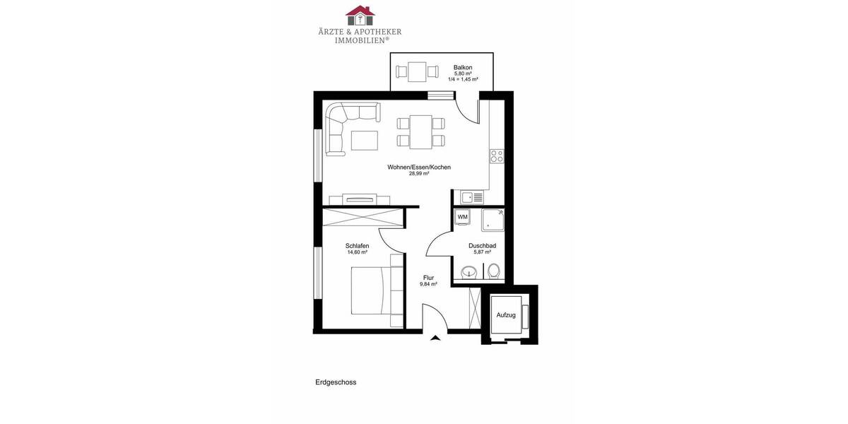 Etagenwohnung Leezen - 2 Zimmer, 60 m&sup2;, 264.900&euro; | Angebot:25928511