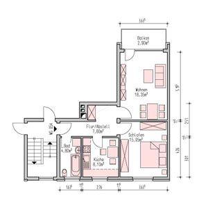 Etagenwohnung Kölln-Reisiek Reisiek - 2 Zimmer, 57 m&sup2;, 732&euro; | Angebot:25919226
