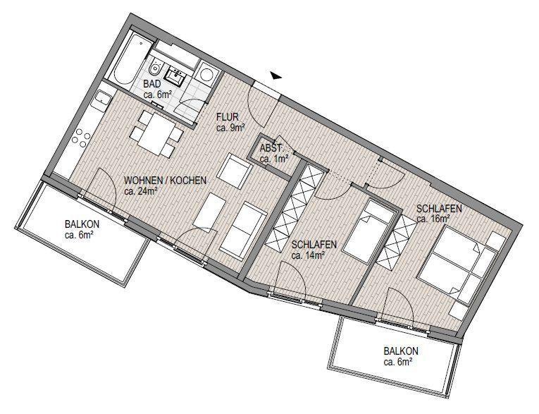 Etagenwohnung Hamburg Bahrenfeld - 3 Zimmer, 76 m&sup2;, 1.829&euro; | Angebot:24660724