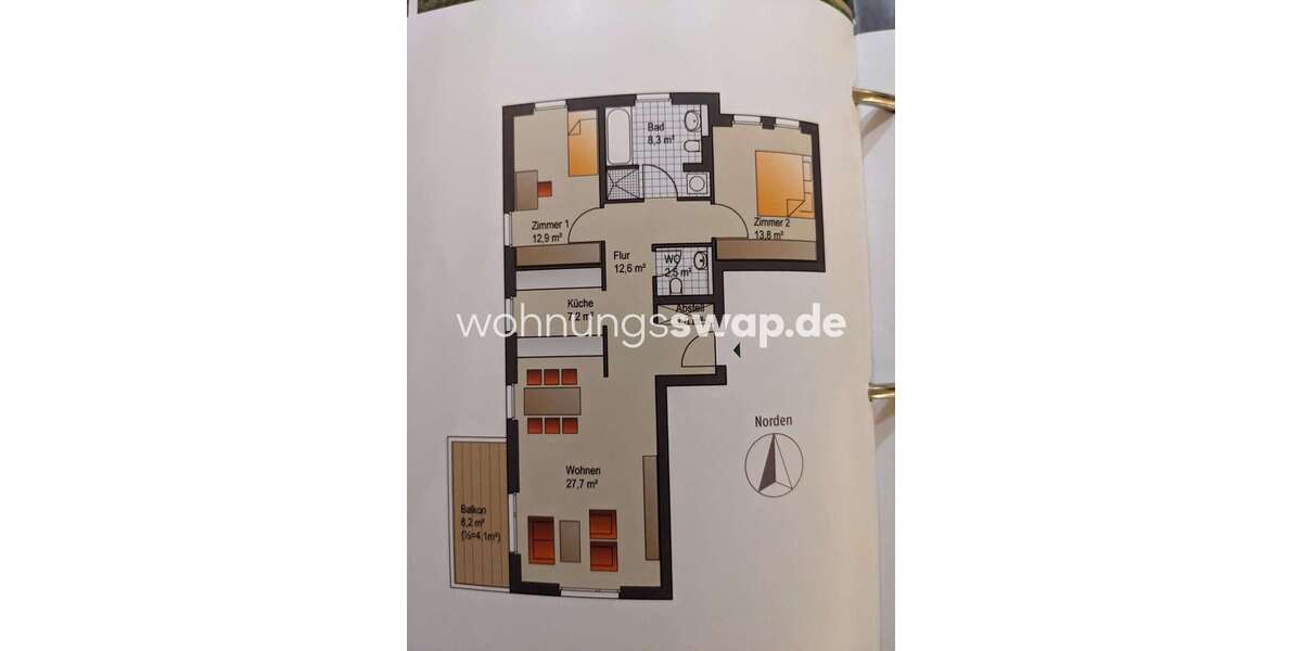 Etagenwohnung Hamburg - 3 Zimmer, 90 m&sup2;, 1.500&euro; | Angebot:26018954