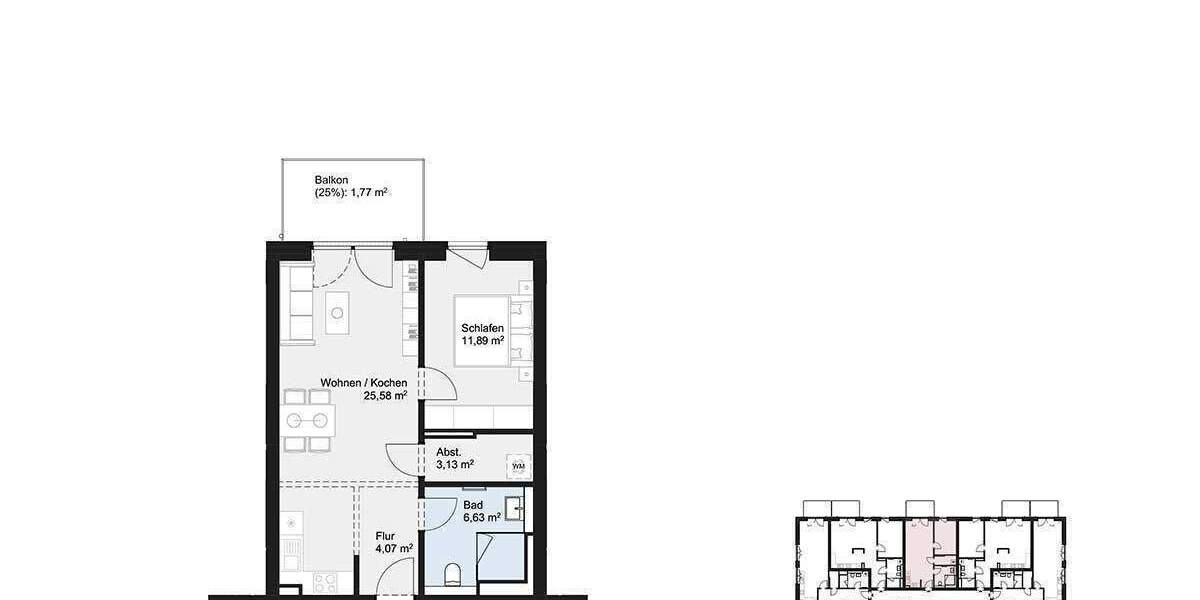 Etagenwohnung Norderstedt Harksheide - 2 Zimmer, 359.900&euro; | Angebot:25986378