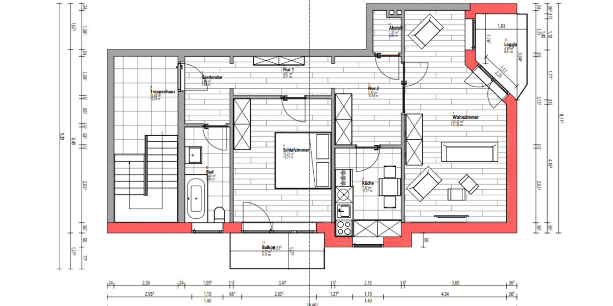 Etagenwohnung Hamburg Billstedt - 2 Zimmer, 75 m&sup2;, 299.000&euro; | Angebot:25701753