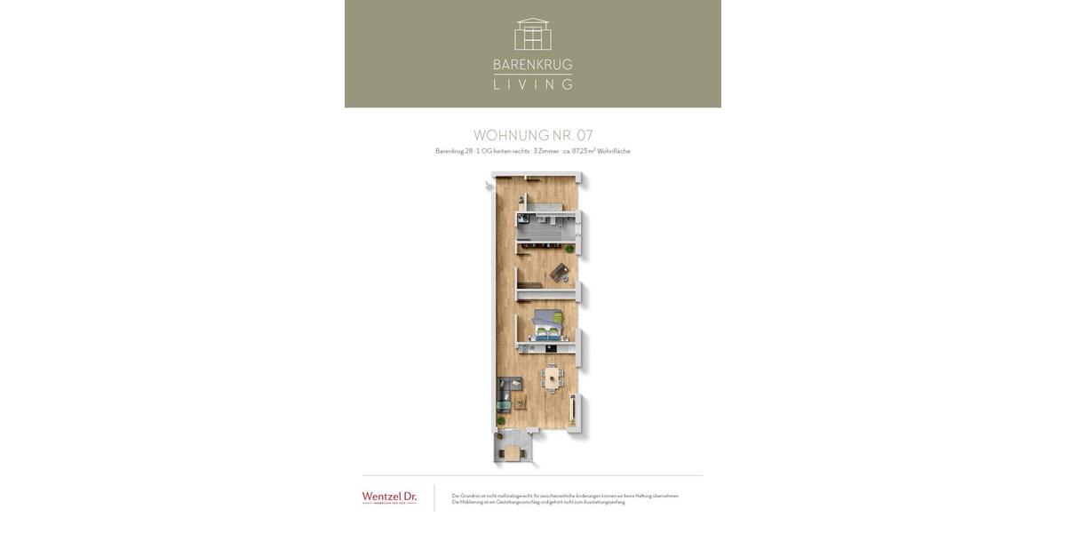 Etagenwohnung Hamburg Wandsbek - 3 Zimmer, 87 m&sup2;, 1.622&euro; | Angebot:26005680