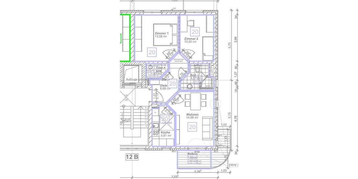 Etagenwohnung Hamburg Poppenbüttel - 3 Zimmer, 65 m&sup2;, 475.000&euro; | Angebot:25836709