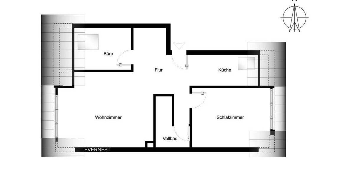Etagenwohnung Hamburg Niendorf - 2 Zimmer, 60 m&sup2;, 309.000&euro; | Angebot:25799896
