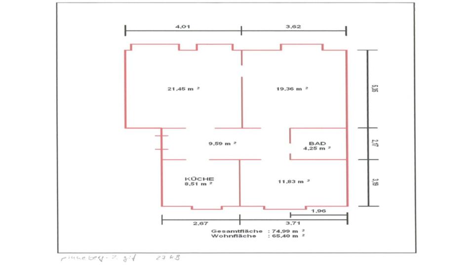 Dachgeschoßwohnung Pinneberg - 3 Zimmer, 63 m&sup2;, 750&euro; | Angebot:25963515