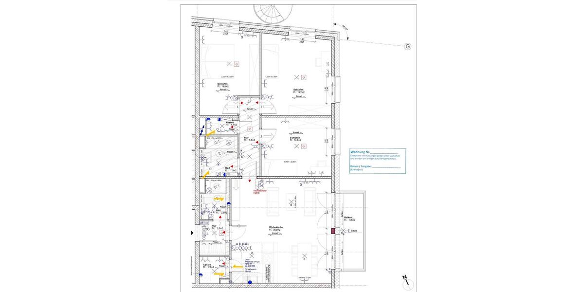 Etagenwohnung Hamburg Barmbek-Nord - 4 Zimmer, 114 m&sup2;, 2.850&euro; | Angebot:25658302