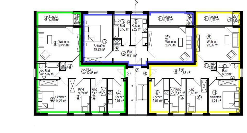 Etagenwohnung Norderstedt Friedrichsgabe - 3.5 Zimmer, 90 m&sup2;, 1.600&euro; | Angebot:25842185