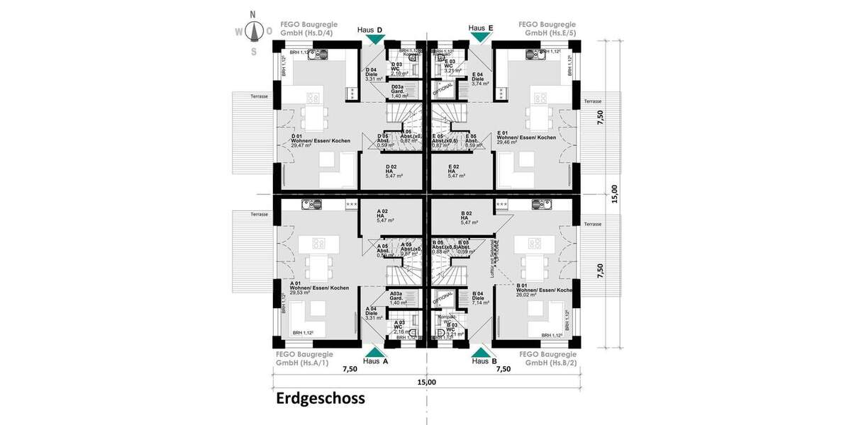 Doppelhaushälfte Hamburg Niendorf - 6 Zimmer, 123 m&sup2;, 599.000&euro; | Angebot:25898387