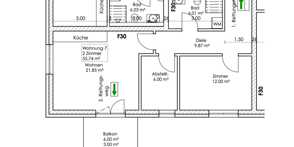 Etagenwohnung Barmstedt - 2 Zimmer, 59 m&sup2;, 750&euro; | Angebot:25887767