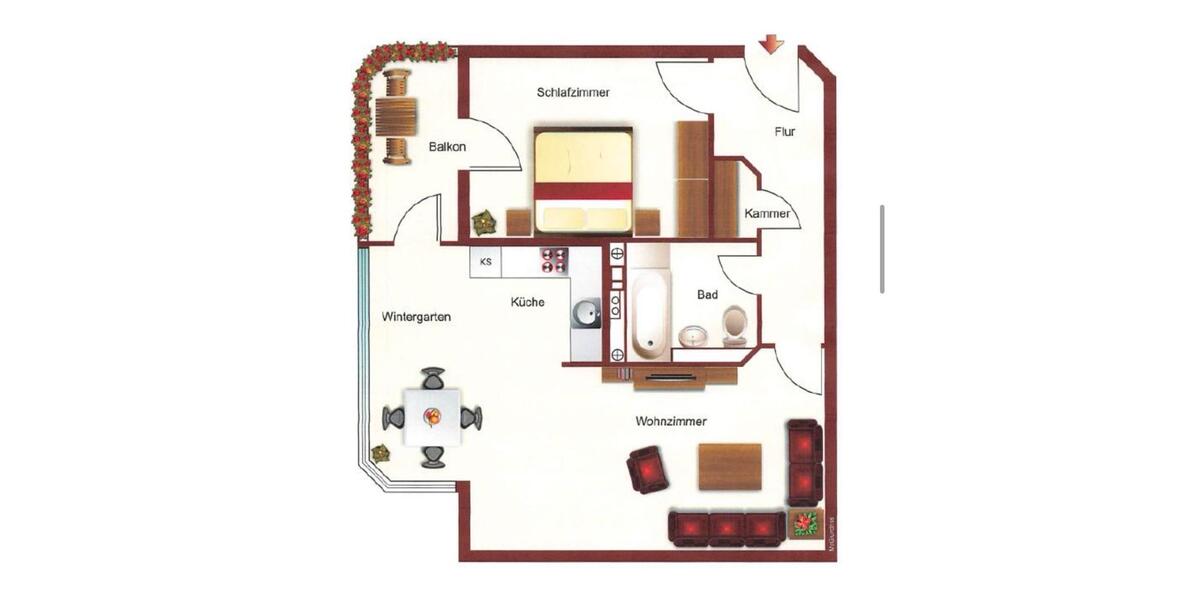 Etagenwohnung Hamburg Wandsbek - 2 Zimmer, 48 m&sup2;, 1.250&euro; | Angebot:25810424