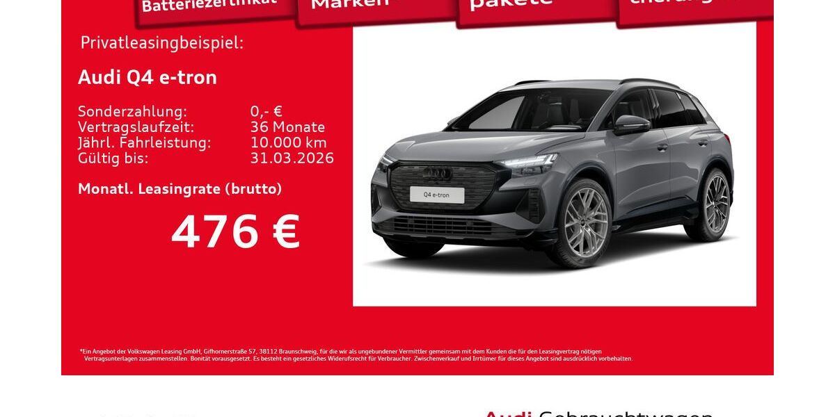Audi Q4 e-tron 4.055 km 47.710 &euro; Hamburg 20537