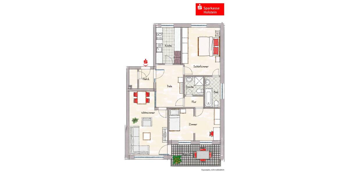 Etagenwohnung Glinde - 4 Zimmer, 83 m&sup2;, 315.000&euro; | Angebot:25815566