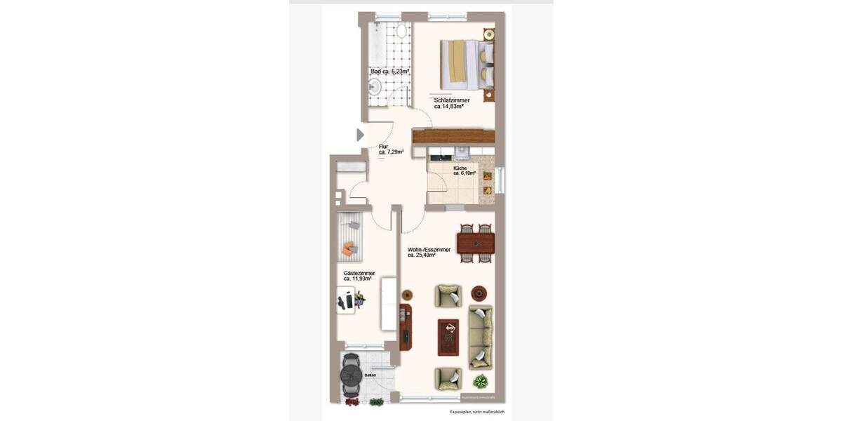 Etagenwohnung Hamburg Rahlstedt - 3 Zimmer, 72 m&sup2;, 299.000&euro; | Angebot:25686613