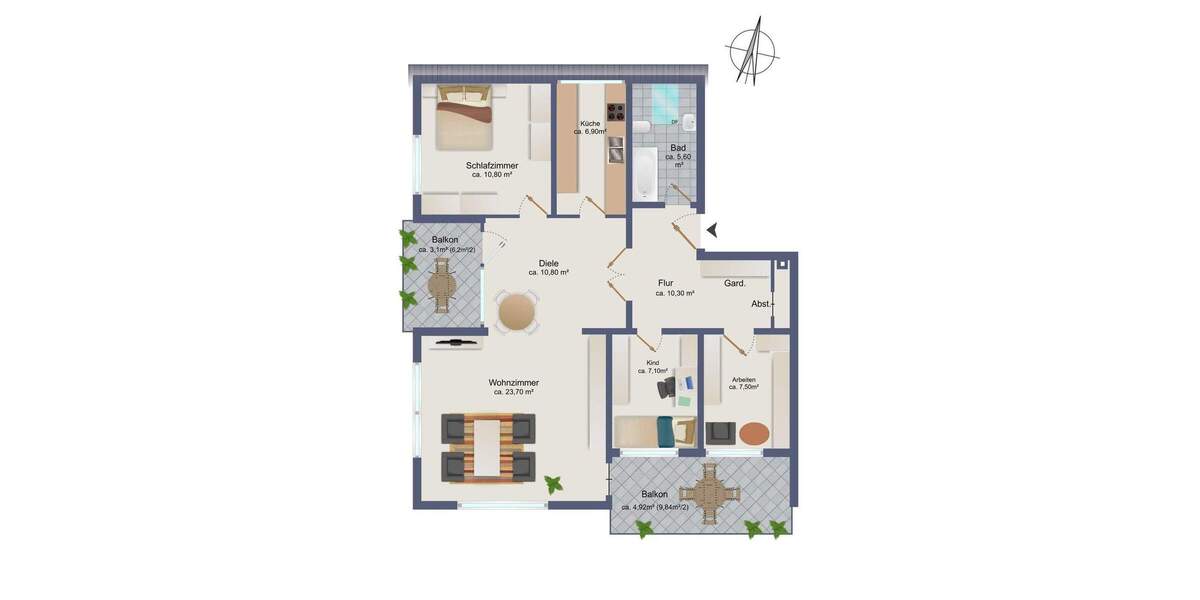 Etagenwohnung Hamburg / Rahlstedt Rahlstedt - 4 Zimmer, 87 m&sup2;, 339.000&euro; | Angebot:25770270