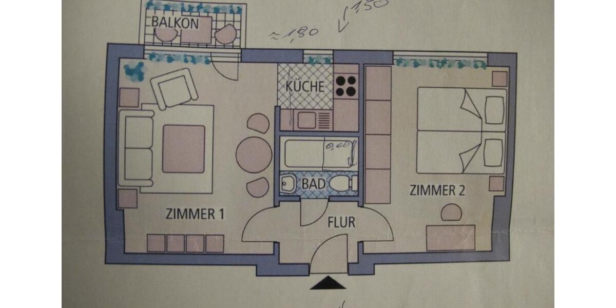 Etagenwohnung Hamburg Barmbek-Süd - 2 Zimmer, 42 m&sup2;, 272.000&euro; | Angebot:25632567